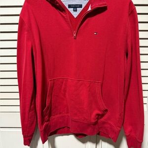 Tommy Hilfiger Bold Red Quarter-Zip Pullover